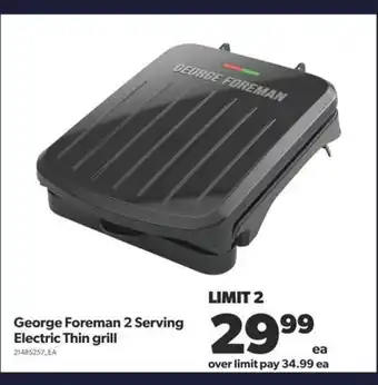 Real Canadian Superstore George foreman 2 serving electric thin grill offer