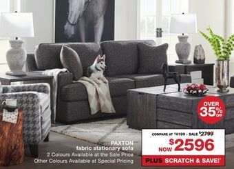 La Z Boy Paxton fabric stationary sofa offer