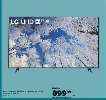 Real Canadian Superstore Lg 70" 4k led uhd webos smart tv (uq7070) offer