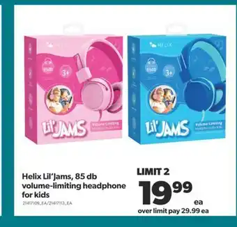 Real Canadian Superstore Helix lil'jams, 85 db volume-limiting headphone for kids offer