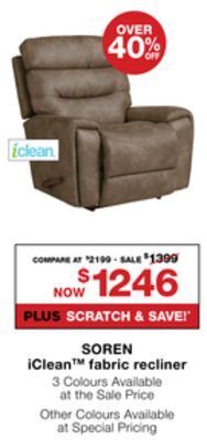 La Z Boy Soren iclean™ fabric recliner offer