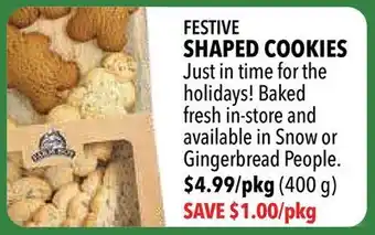 Farm Boy Festive shaped cookies offer