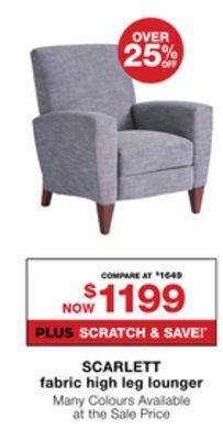 La Z Boy Scarlett fabric high leg lounger offer