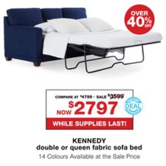 La Z Boy Kennedy double or queen fabric sofa bed offer