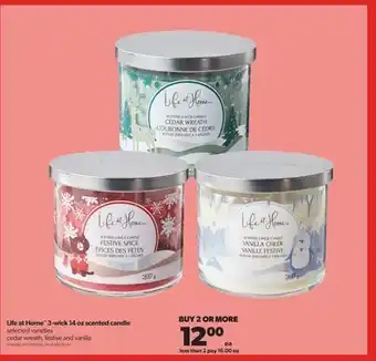 Real Canadian Superstore Life at home™ 3-wick 14 oz scented candle offer