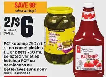 Valu-mart Ketchup pc 750 ml/1 l ou cornichons 1 l ou betteraves sans nom 750 ml offer
