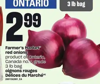 Valu-mart Oignons rouges délices du marché, 3 lb bag offer
