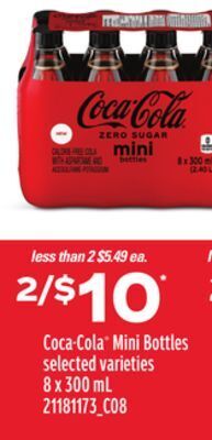Zehrs Markets Coca-cola® mini bottles offer
