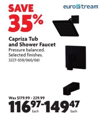 Home Hardware Capriza tub and shower faucet offer