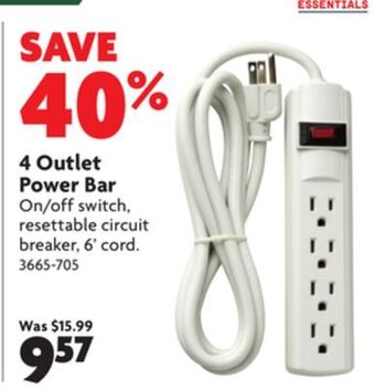 Home Hardware 4 outlet power bar offer