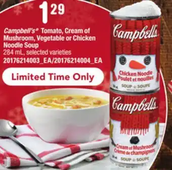 Zehrs Markets Campbell's® tomato, cream of mushroom, vegetable or chicken noodle soup, 284 ml offer