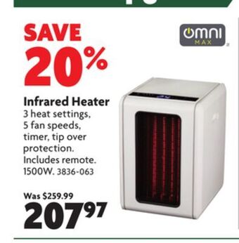 Home Hardware Infrared heater offer