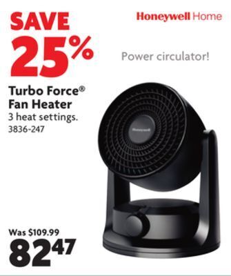 Home Hardware Turbo force® fan heater offer