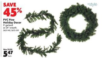 Home Hardware Pvc pine holiday decor offer