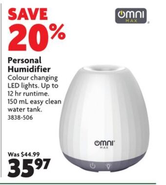 Home Hardware Personal humidifier offer