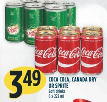 Marché Adonis Coca cola, canada dry or sprite soft drinks offer