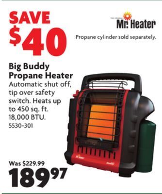Home Hardware Big buddy propane heater offer