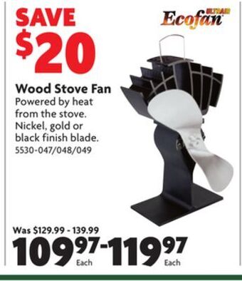 Home Hardware Wood stove fan offer