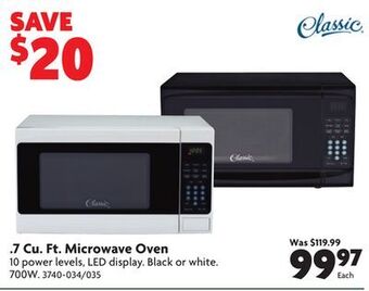 Home Hardware .7 cu. ft. microwave oven offer