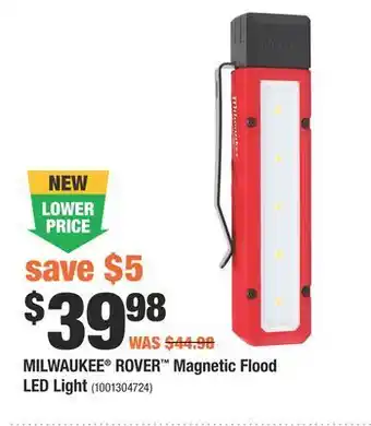 Home Depot Milwaukee® rover™ magnetic flood led light offer