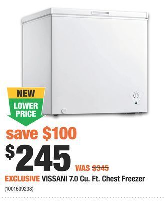 Home Depot Vissani 7.0 cu. ft. chest freezer offer