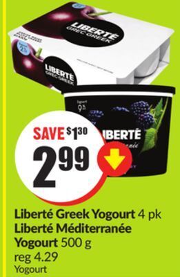 FreshCo Liberté greek yogourt 4 pk liberté méditerranée yogourt 500 g offer