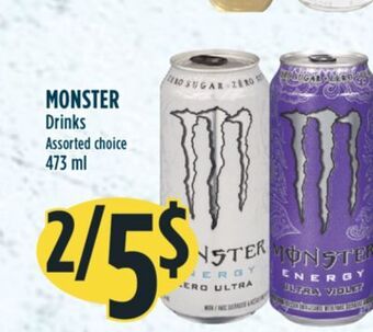 Marché Adonis Monster drinks offer