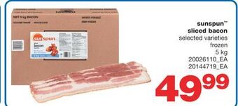 Wholesale Club Sunspun™ sliced bacon, 5 kg offer