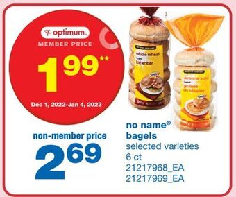 Wholesale Club No name® bagels, 6 ct offer