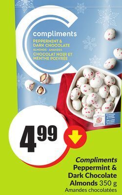 FreshCo Compliments peppermint & dark chocolate almonds 350 g offer