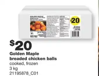 Wholesale Club Golden maple breaded chicken balls, 3 kg offer