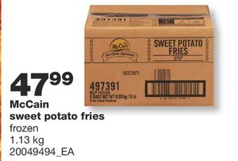 Wholesale Club Mccain sweet potato fries, 1.13 kg offer