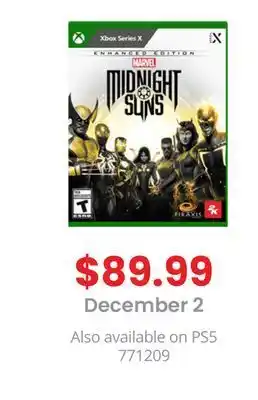 GameStop Marvels midnight suns enhanced edition by 2k xbox series x offer