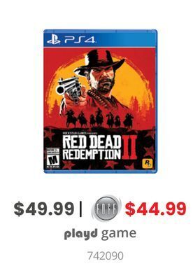 GameStop Red dead redemption 2 by rockstar games ps4 offer
