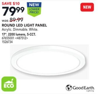 RONA Good earth lighting round led light panel 17" offer