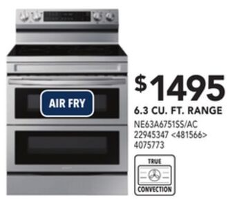RONA Samsung 6.3 cu. ft. range offer