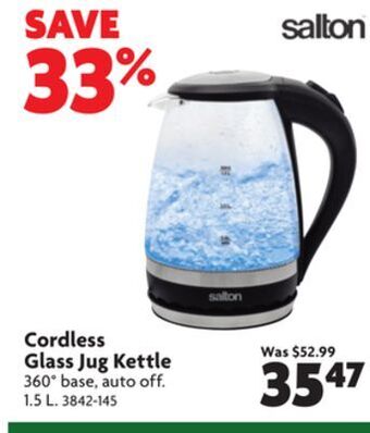 Home Hardware Cordless glass jug kettle offer