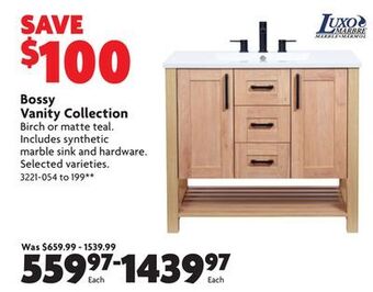 Home Hardware Bossy vanity collection offer