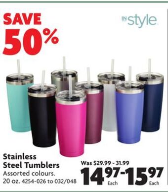Home Hardware Stainless steel tumblers offer