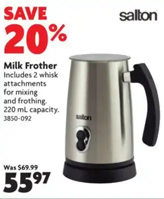 Home Hardware Milk frother offer
