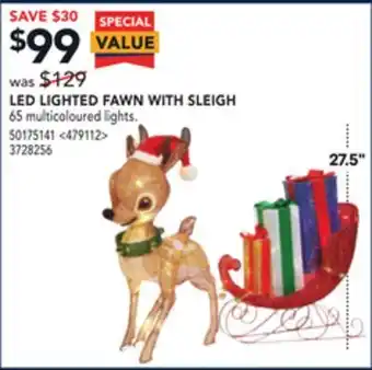 RONA Led lighted fawn with sleigh 27.5" offer