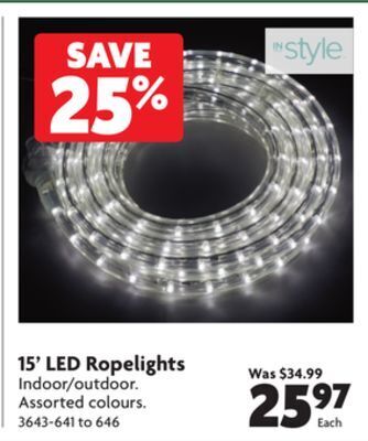 Home Hardware 15' led ropelights offer
