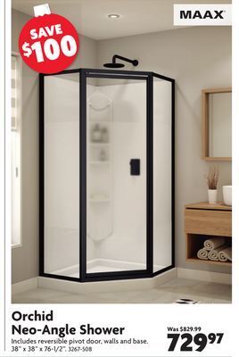 Home Hardware Orchid neo-angle shower offer