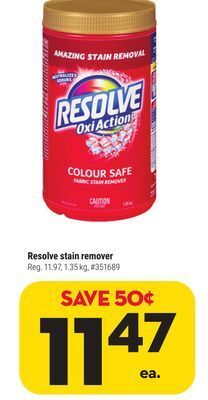 Giant Tiger Resolve stain remover offer