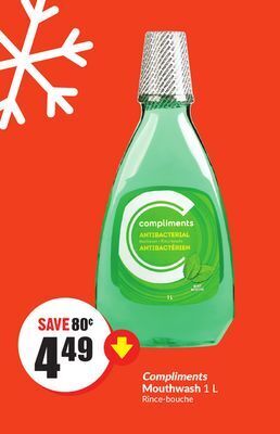Chalo FreshCo Compliments mouthwash 1 l offer