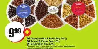 Chalo FreshCo Dr chocolate nut & raisin tray 700 g dr peanut & raisins tray 670 g dr celebration tray 600 g offer