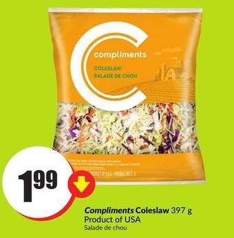 Chalo FreshCo Compliments coleslaw 397 g product of usa offer