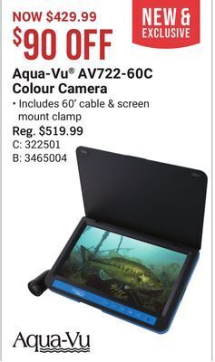 Bass Pro Aqua-vu® av722-60c colour camera offer