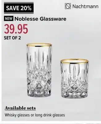 Linen Chest Noblesse glassware offer