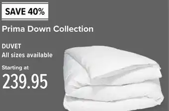 Linen Chest Prima down collection duvet offer
